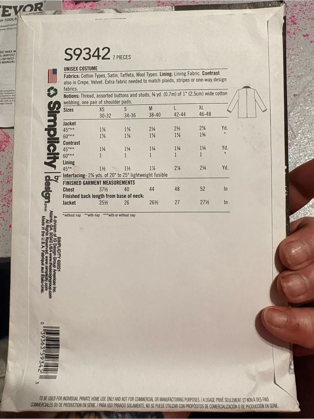 BN UNCUT SIMPLICITY 9342 A SEWING PATTERNS COSTUMES DISNEY HALLOWEEN